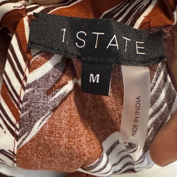 1. State Brown and White Leaf Print Maxi Dress - Picture 6 of 8